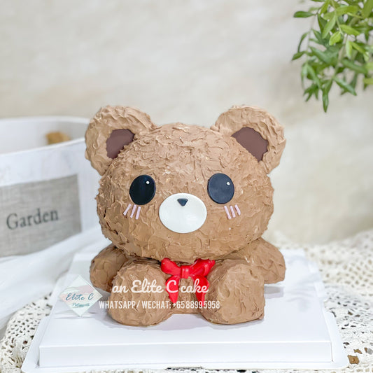 Sculpted 3D Animal Shaped Cake: Sat Bear