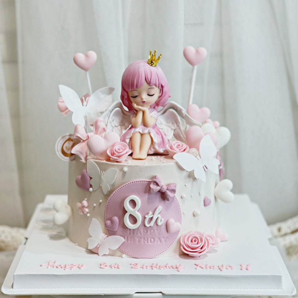 Angel Themed Cake: Pink Seraphim Sweetness Angel Cake – C Patisserie (SG)