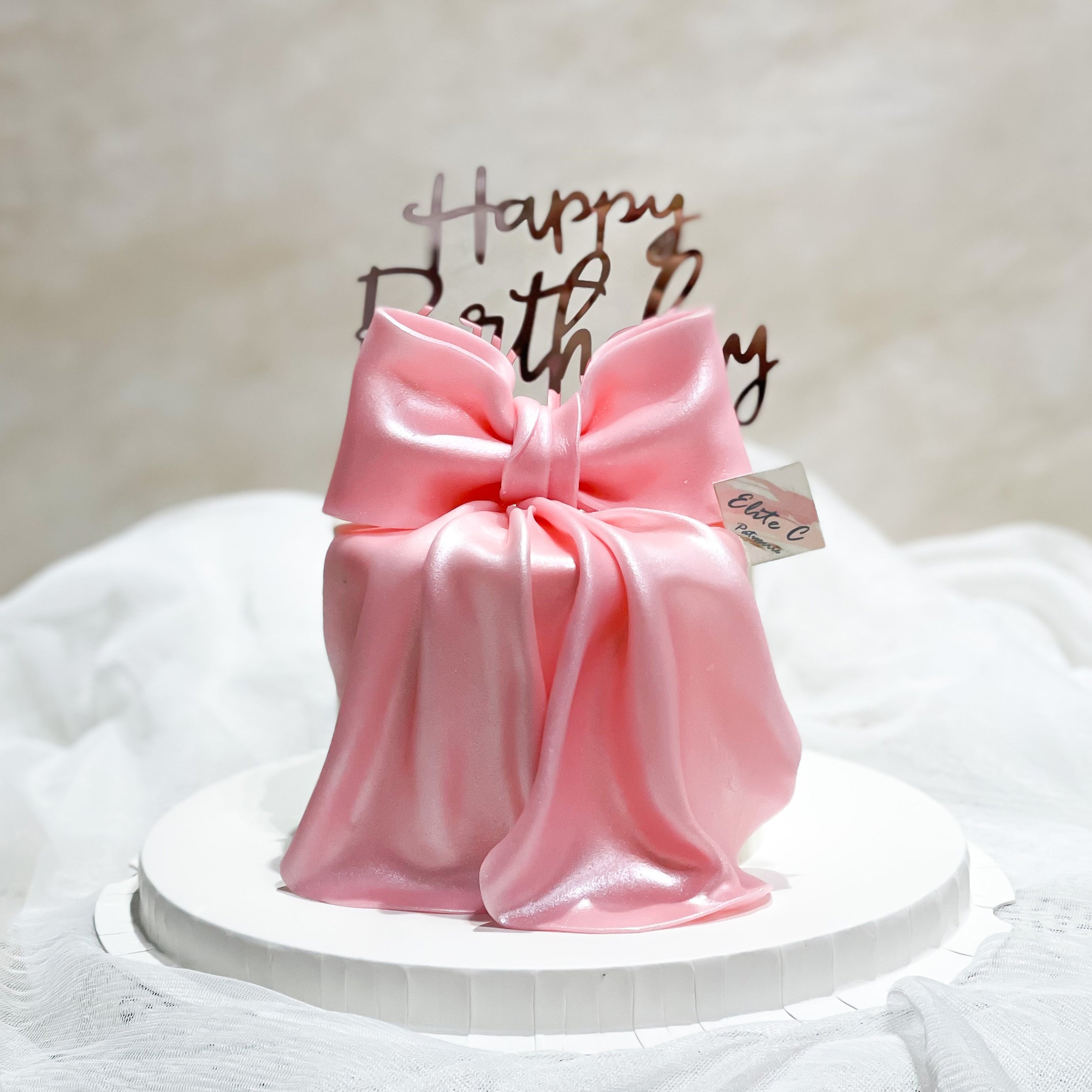 Customised Cake Ribbon Ribbon Cake: Graceful Ribbon Delight – C Patisserie (SG)